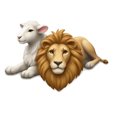 lion and lamb laying down sticker