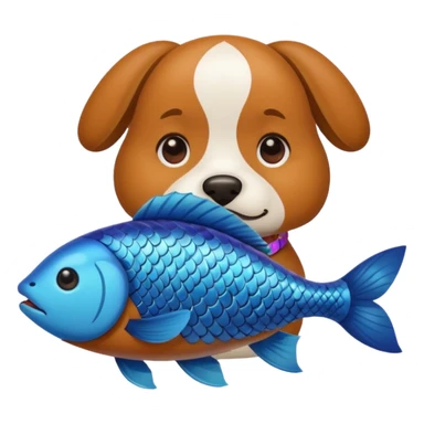 Dog and a fish sticker