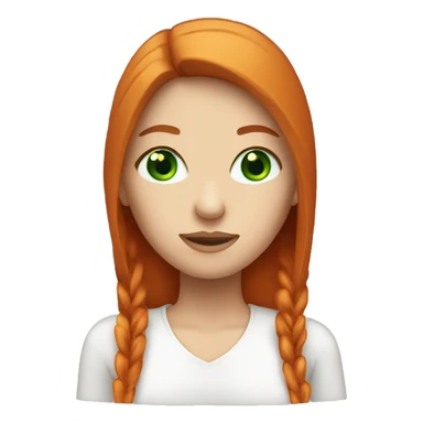 Red head white girl basic emoji with green eyes and straight hair  sticker