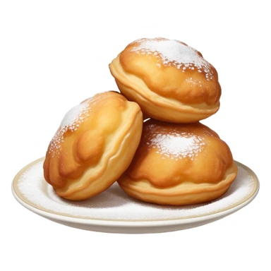 buñuelos de cuaresma, Spanish Lenten fritters, fried dough balls dusted with sugar sticker