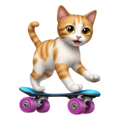 cat rollerskating sticker
