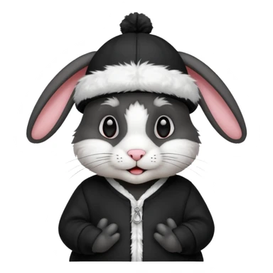 black rabbit with jersey and hat sticker