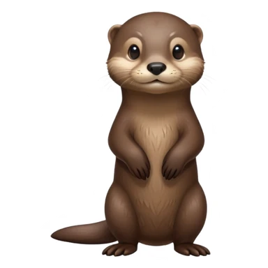 cinematic-noble [otter]-realistic-full-body-standing-emoji,-tail-tucked-close,-head-tilted-dramatically,-sleek-[brown]-fur,-simplified-yet-realistic-focused-features,-highly-detailed,-glowing-with-an-almost-sarcastic-glow  expressive eyes sticker