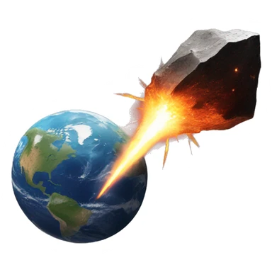 meteorite collides with the earth sticker