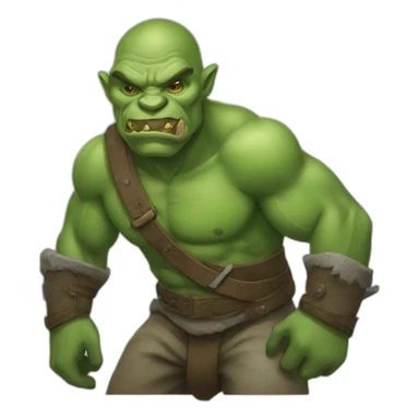 Green skinned orc laborers sticker