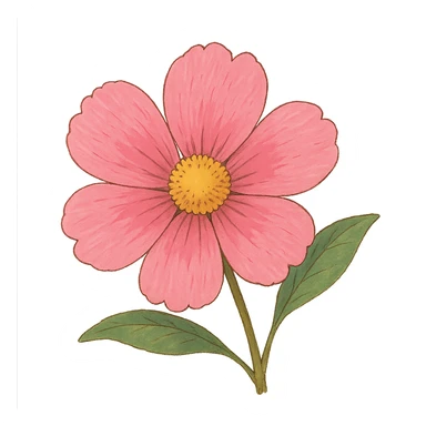 ghibli style pink flower sticker