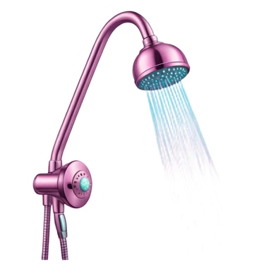 Pink glittery full shower with shower head and wall  sticker