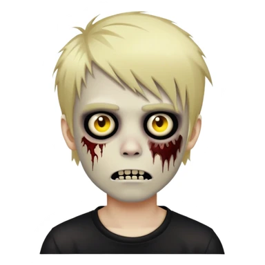boy zombie with blonde emo hair emoji sticker