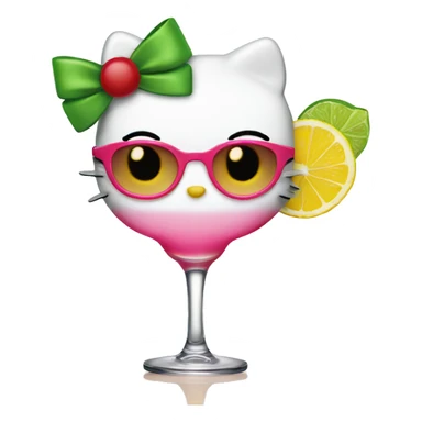 Hello kitty drinking a margarita sticker