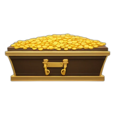 A coffin filled with gold coins sticker
