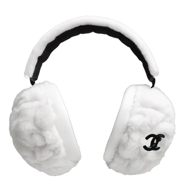 Chanel logo earmuffs white sticker