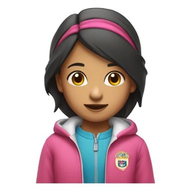 niña pequeña morena con ropa de deporte sticker