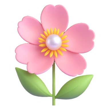 Pearl light pink flower sticker