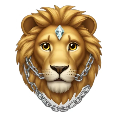 Lion with a chain diamond sticker