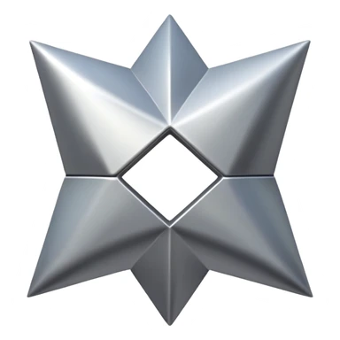 simmetry rhombus, icon, silver iron, smooth in the middle sticker