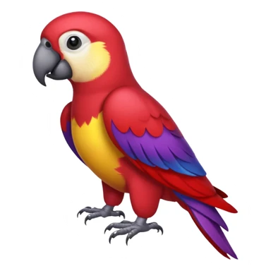 emoji de papagayo morado, rojo y amarillo sticker