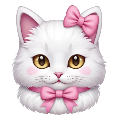 A cat wearing a bow while blushing  sticker