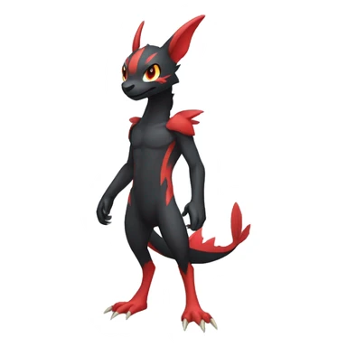 Cute cool black red nargacuga animal hybrid Fakemon full body sticker