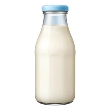 Cute glass milk bottle with white milk sticker