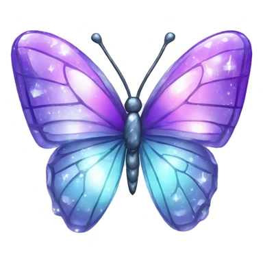 Shiny sparkly glass crystal butterfly sticker