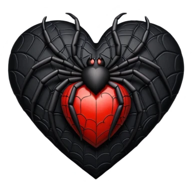 goth themed heart with a spider sticker
