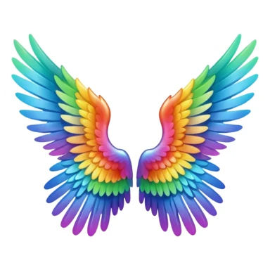 Tiny small left and right rainbow angel wings. sticker