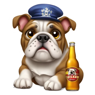 Bulldog Frances con cerveza  sticker