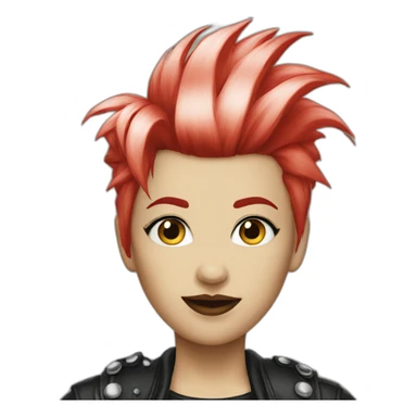 woman punk hair red sticker