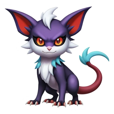Edgy Cool Kawaii Litten-Noivern-Noibat-Absol-Pokémon Full Body sticker