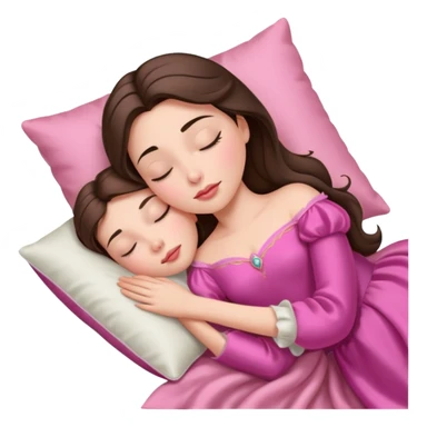 sleeping beauty brunette white girl with a silk pillow sticker