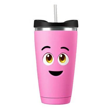 Pink 40oz tumbler cup with handle sticker