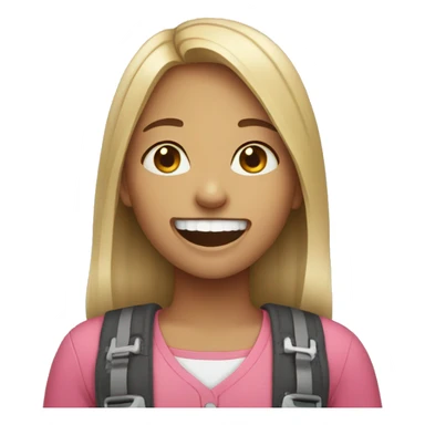 Girl with braces sticker