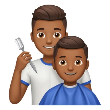 Barber cutting boys hair sticker
