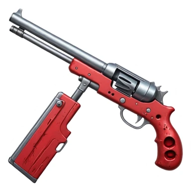  a bloody shotgun pointed out to shoot from the cameras perspective. In the style of your bloody skull art work. Overhead as if you were the person holding the shotgun sticker