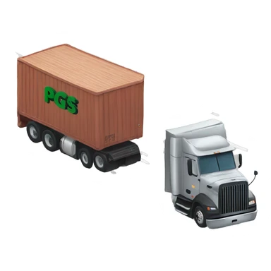 Semi truck with “PGS” letters on the side sticker