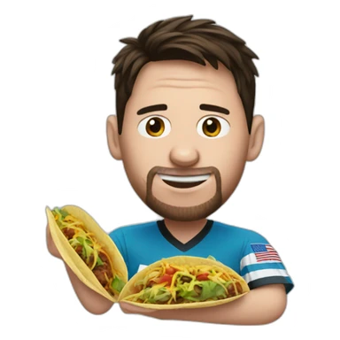 Messi eat tacos sticker