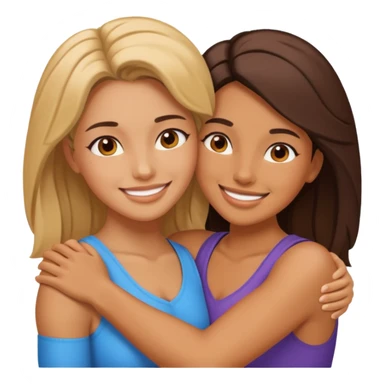 women strong hug sticker