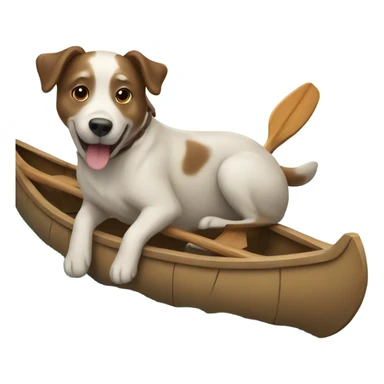 Dog in a canoe sticker