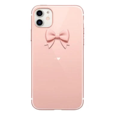 Blush pink IPhone 15 with tiny white bows on the back sticker