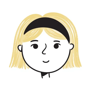 blonde girl's head, hand drawn doodle style sticker