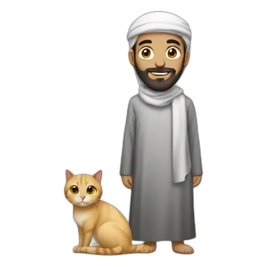 Muslim man on a cat sticker