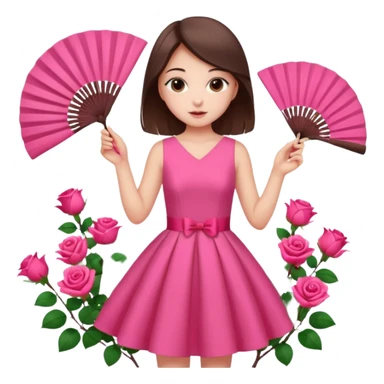 Clean girl pink fan and I love rose sticker