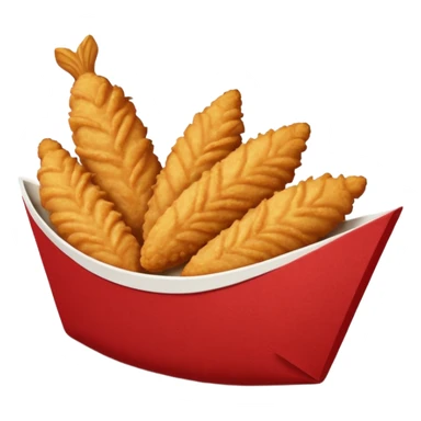 breaded chicken tenders in a red paper food boat  sticker