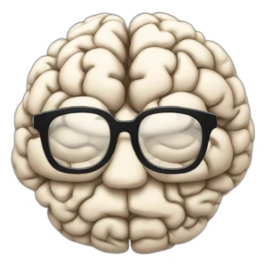 Brain with thick glasses - mind blown sticker