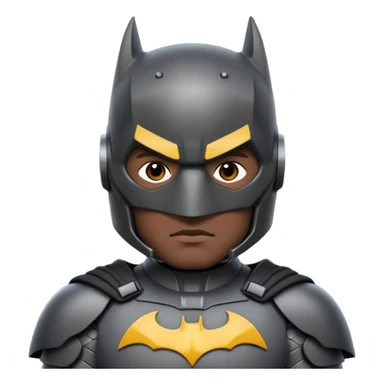 Batman emoji, armored suit, serious expression sticker