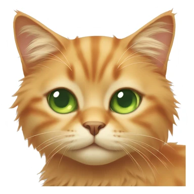 Beige orange fluffy cat with green eyes sticker