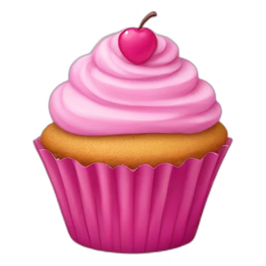 Happy pink cupcake sticker