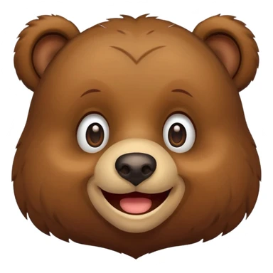 bear animal happy face sticker