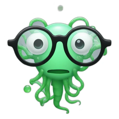 Long Bacteria without tentacles with glasses sticker