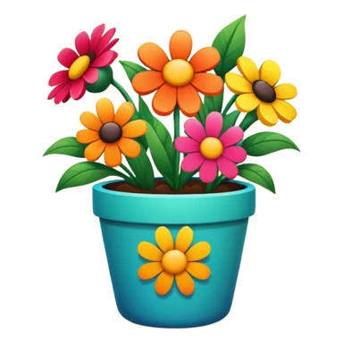 flowers in a flowerpot sticker